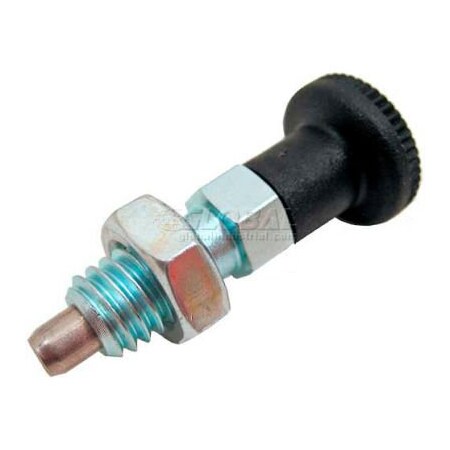 J.W. Winco J.W. Winco GN717 Indexing Plunger w/ Knob Lock Nut Zinc 3.0x12.0N Pressure M6x1 Thread 4x4mm Pin 717-4-M6-BK-ST